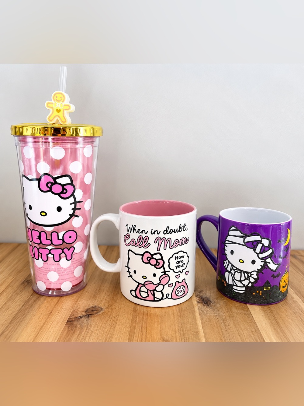 NEW Hello Kitty Sanrio Set of 3 Tumbler & Mugs